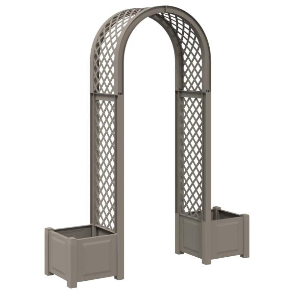 ARDEBO.de - Rosenbogen mit Pflanzer Grau 168,5 x 43 x 207 cm PP