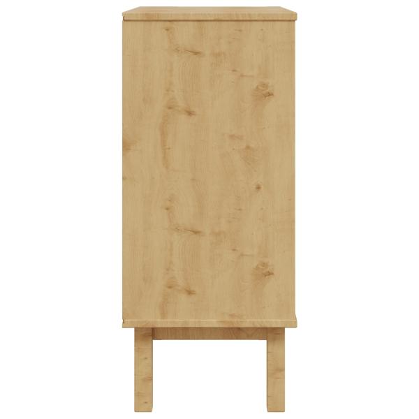 Kommode OTTA Schwarz 76,5 x 39,5 x 90 cm Massives Kiefernholz