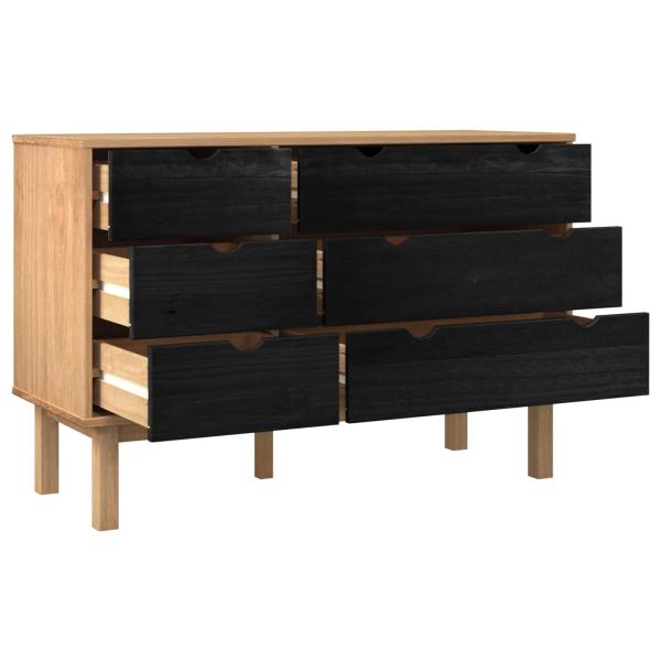 Schubladenschrank mit Speicher OTTA Schwarz 111 x 43 x 73,5 cm