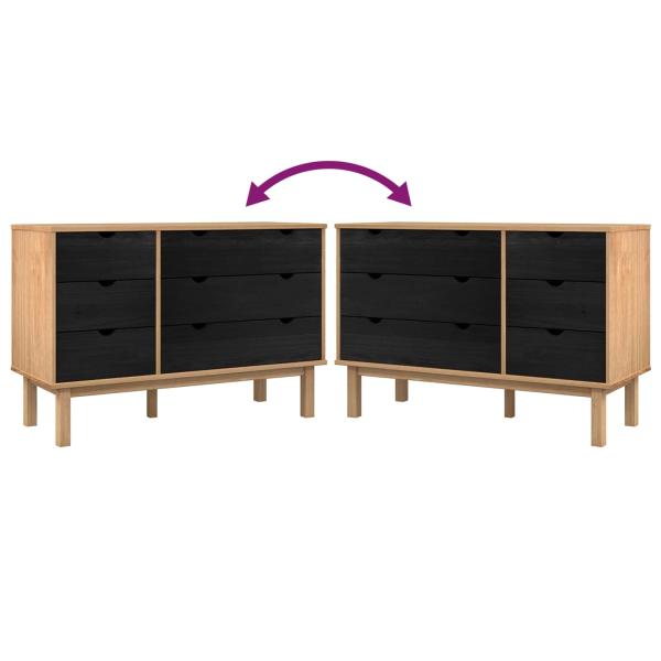 Schubladenschrank mit Speicher OTTA Schwarz 111 x 43 x 73,5 cm