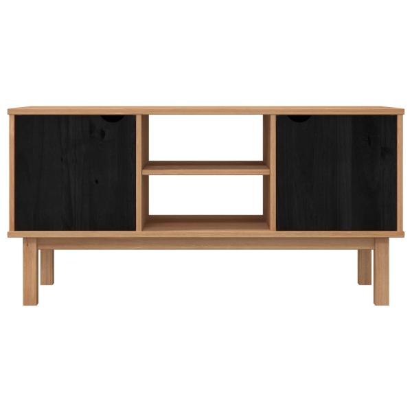 TV-Ständer OTTA 113,5 x 43 x 57 cm Schwarz Massives Kiefernholz