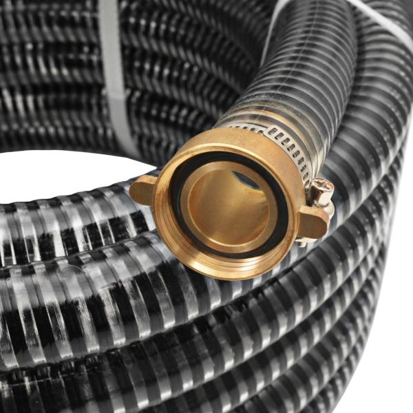 Saugschlauch mit Messing-Anschlüssen 3 m 25 mm Schwarz
