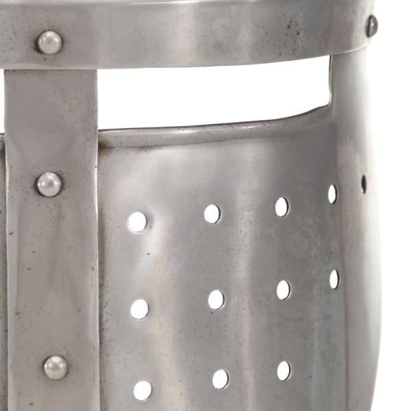 Mittelalterlicher Ritterhelm Antik Replik LARP Silbern Stahl