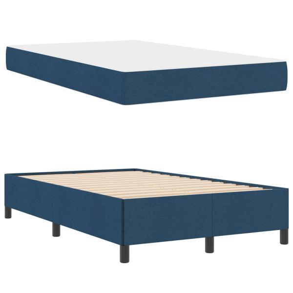 Boxspringbett Blau 120 x 200 cm Stoff