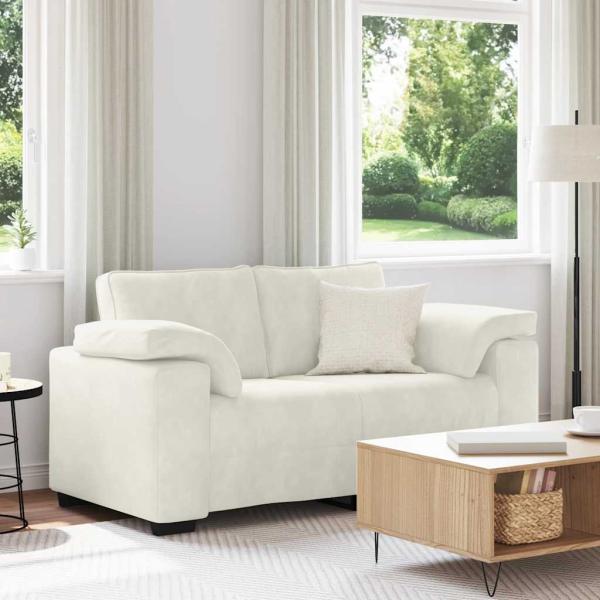ARDEBO.de - Zweisitzer-Sofa Creme 160x77x82 cm Samt