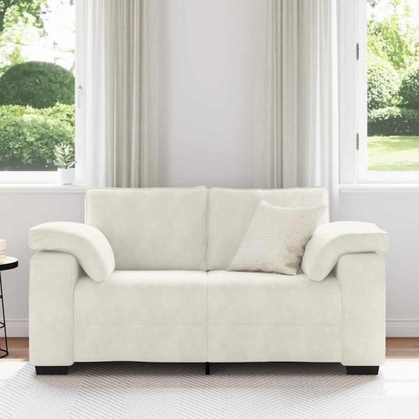 Zweisitzer-Sofa Creme 160x77x82 cm Samt