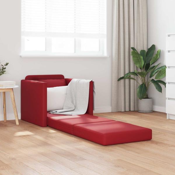 Schlafsofa 60cm Weinrot Kunstleder