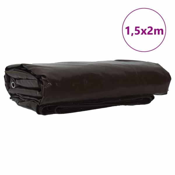 Plane 650g / m² Braun 1,5 x 2 m Canvas mit PVC-Beschichtung