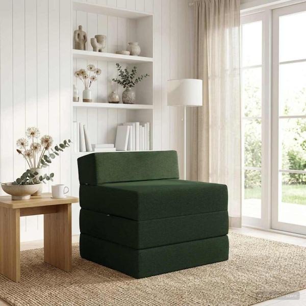 ARDEBO.de - Klappsofa Bett Dunkelgrün 200 x 70 x 15 cm Stoff