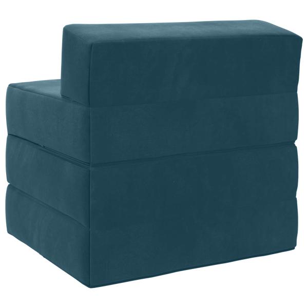 Klappsofa Bett Blau 200 x 70 x 15 cm Samt