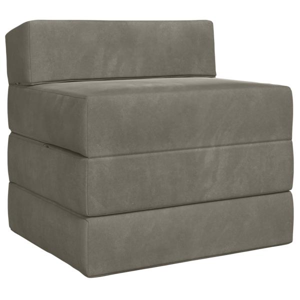 Klappsofa Bett Hellgrau 70 x 60 x 63 cm Samt