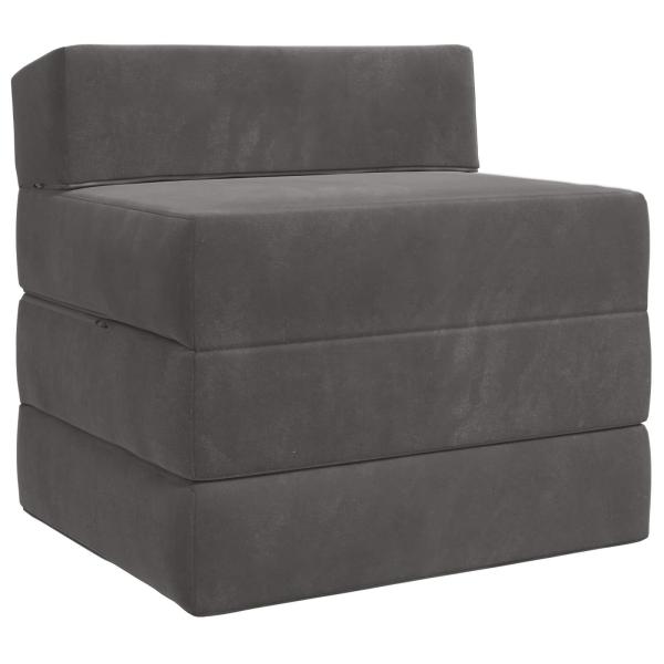 Klappsofa Bett Dunkelgrau 200 x 70 x 15 cm Samt