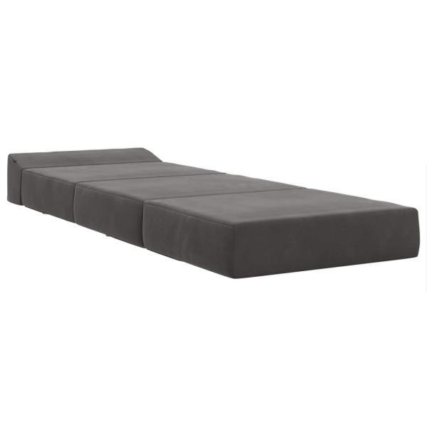 Klappsofa Bett Dunkelgrau 200 x 70 x 15 cm Samt