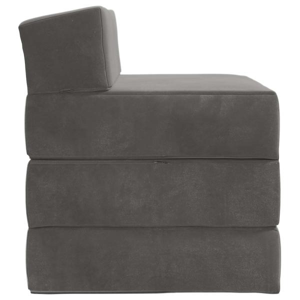 Klappsofa Bett Dunkelgrau 200 x 70 x 15 cm Samt