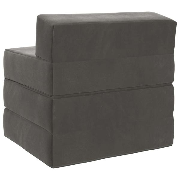 Klappsofa Bett Dunkelgrau 200 x 70 x 15 cm Samt