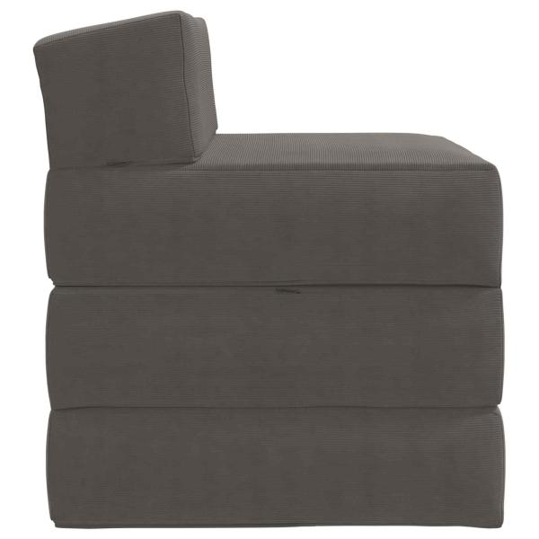 Klappsofa Bett Hellgrau 200 x 70 x 15 cm Cordstoff