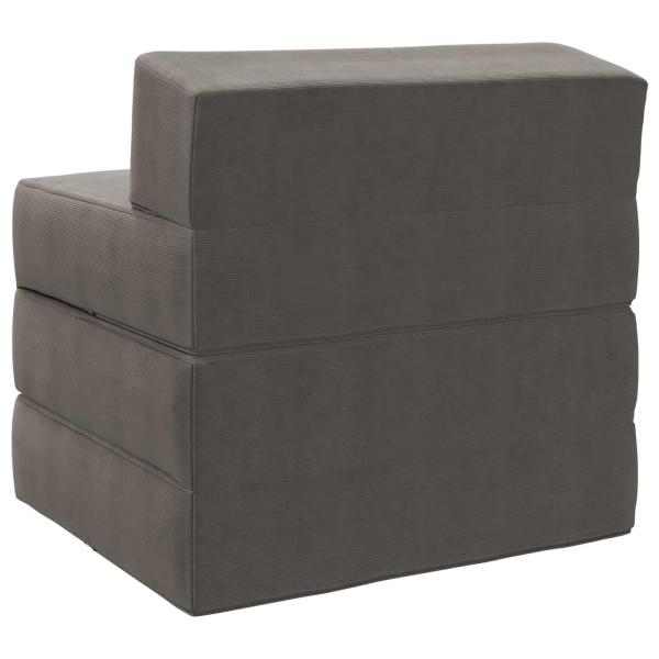 Klappsofa Bett Hellgrau 200 x 70 x 15 cm Cordstoff