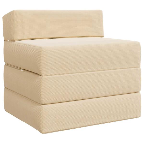 Klappsofa Bett 2-Sitzer Creme 70 x 60 x 63 cm Cordstoff