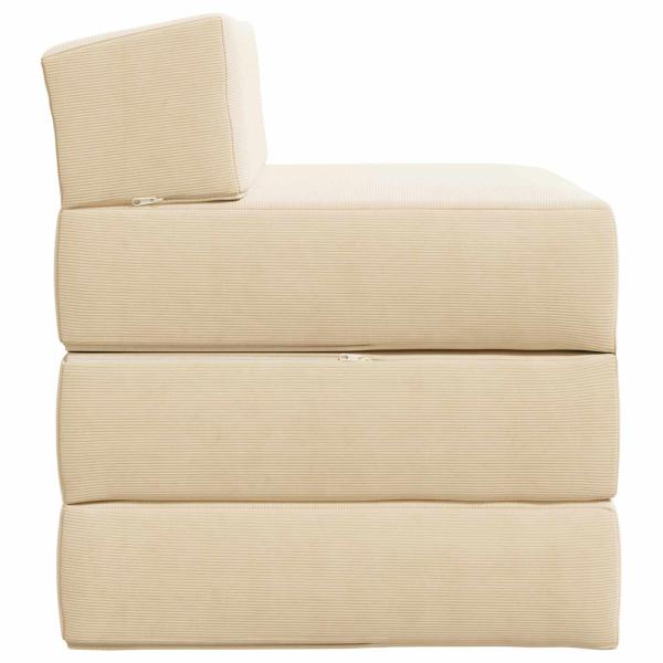 Klappsofa Bett 2-Sitzer Creme 70 x 60 x 63 cm Cordstoff