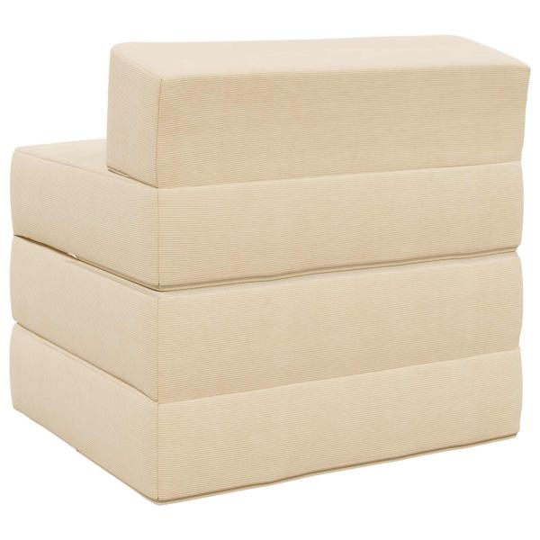 Klappsofa Bett 2-Sitzer Creme 70 x 60 x 63 cm Cordstoff
