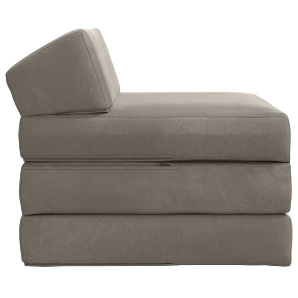 Klappsofa Bett Hellgrau 70 x 60 x 49 cm Samt
