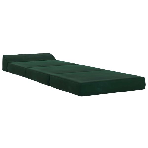 Klappsofa Bett Dunkelgrün 200 x 70 x 10 cm Samt