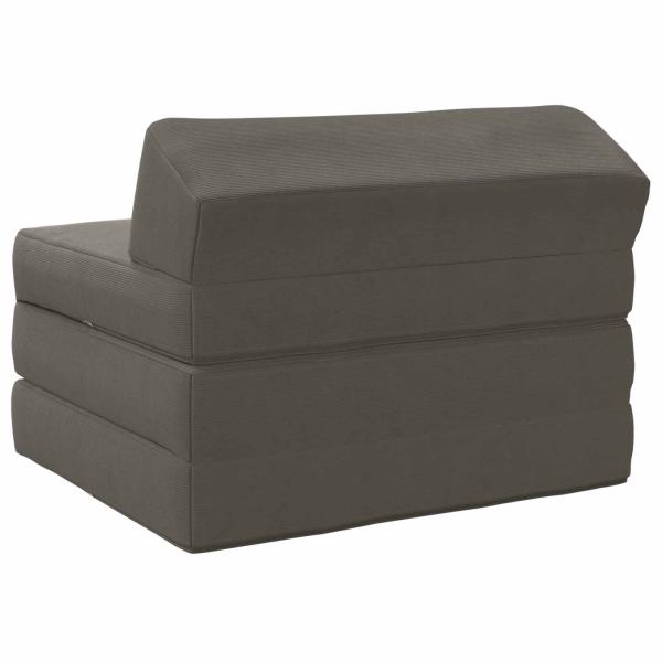 Klappsofa Bett Hellgrau 200 x 70 x 10 cm Cordstoff