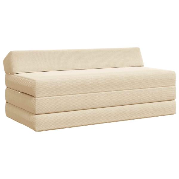 ARDEBO.de - Klappsofa Bett 2-Sitzer Creme 120 x 60 x 49 cm Stoff