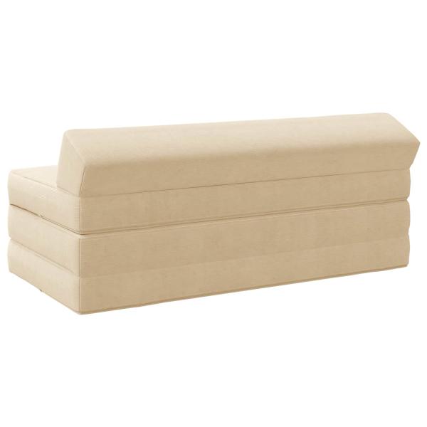 Klappsofa Bett 2-Sitzer Creme 120 x 60 x 49 cm Stoff