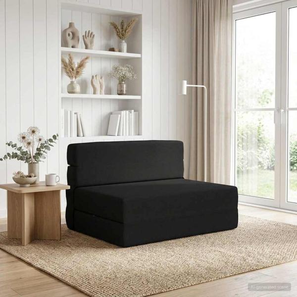 ARDEBO.de - Klappsofa Bett Schwarz 70 x 72 x 60 cm Stoff
