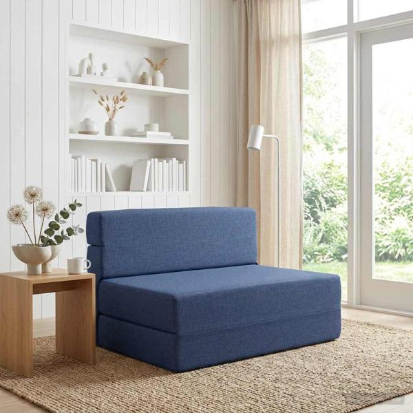 ARDEBO.de - Klappsofa Bett Blau 70 x 72 x 60 cm Stoff