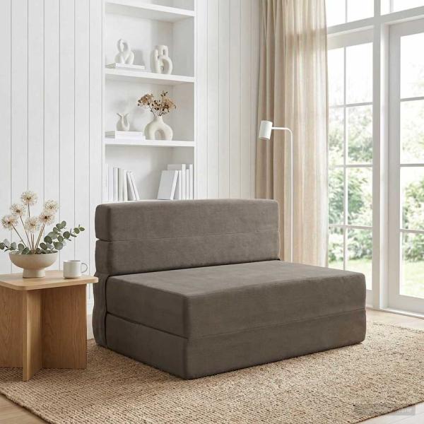ARDEBO.de - Klappsofa Bett Hellgrau 70 x 72 x 60 cm Stoff
