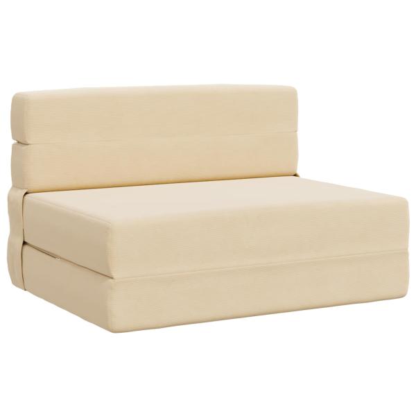 Klappsofa Bett Creme 70 x 72 x 60 cm Stoff