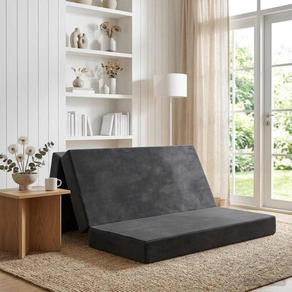 ARDEBO.de - Klappsofa Bett 160 x 67 x 45 cm Dunkelgrau