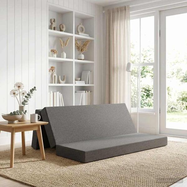 ARDEBO.de - Klappsofa Bett 200 x 67 x 45 cm Hellgrau