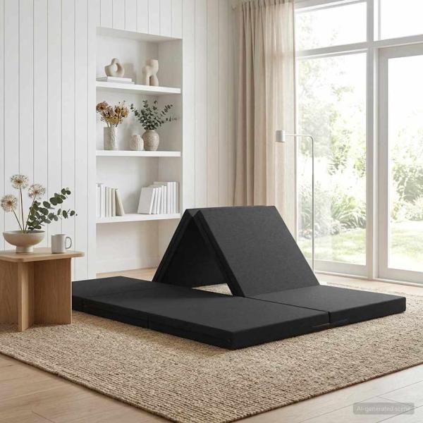 ARDEBO.de - Klappsofa Bett 140 x 67 x 15 cm Schwarz