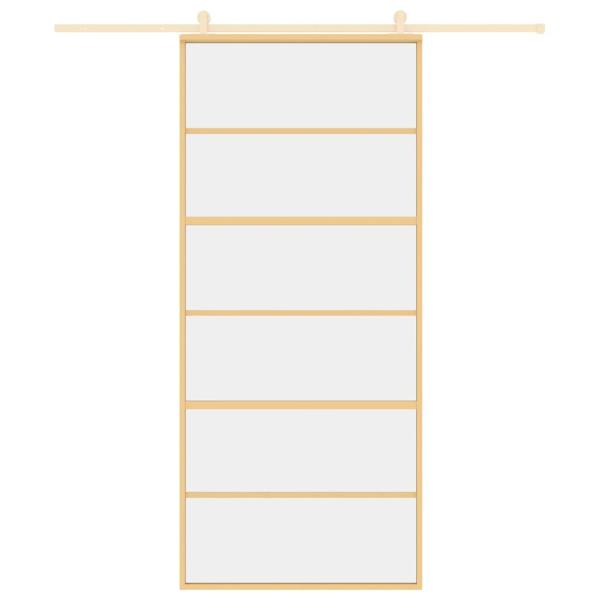 Schiebetür Golden 90x205 cm ESG-Klarglas und Aluminium