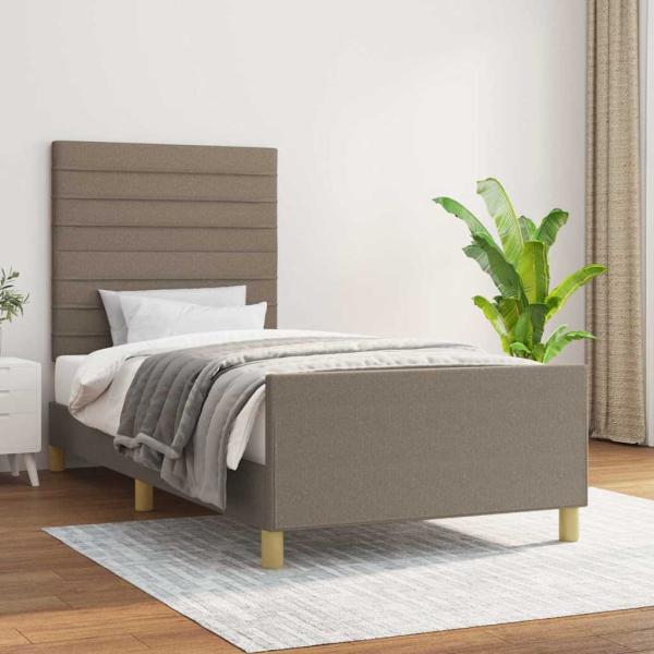 ARDEBO.de - Bettgestell ohne Matratze Taupe 100x200 cm Stoff