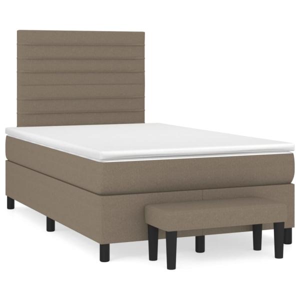 ARDEBO.de - Boxspringbett mit Matratze Taupe 120x190 cm Stoff