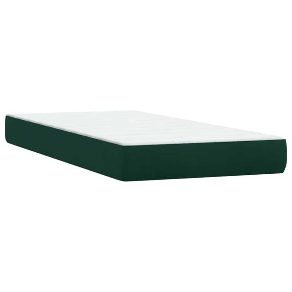 Boxspringbett mit Matratze Dunkelgrün 80x220 cm Samt