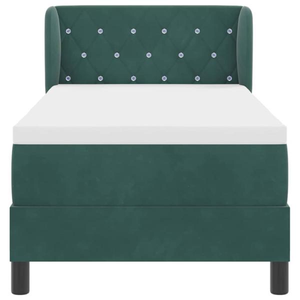 Boxspringbett mit Kopfteil Dunkelgrün 80 x 200 cm Samt