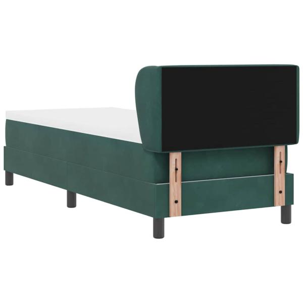 Boxspringbett mit Kopfteil Dunkelgrün 80 x 200 cm Samt