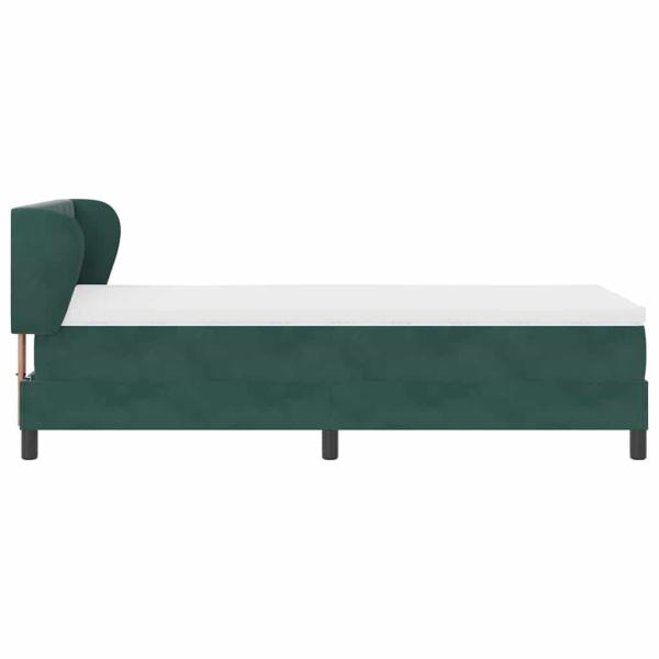 Boxspringbett mit Kopfteil Dunkelgrün 100 x 200 cm Samt