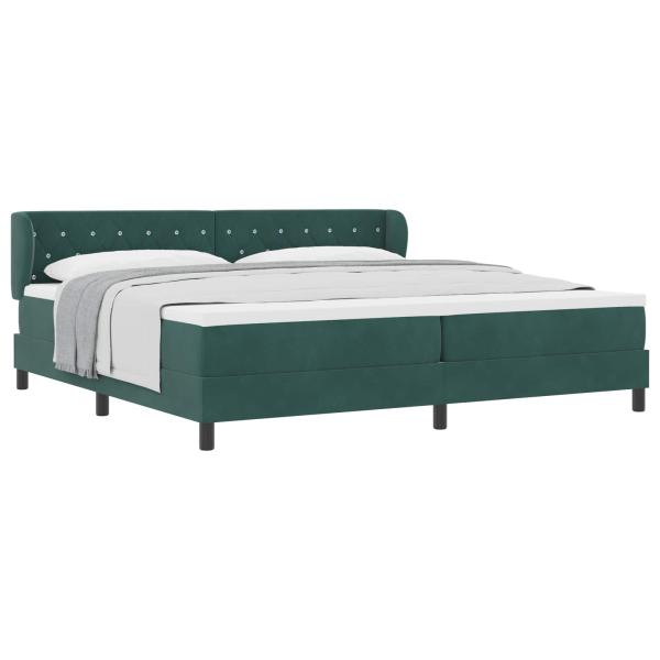 Boxspringbett mit Matratze Dunkelgrün 200 x 200 cm Samt