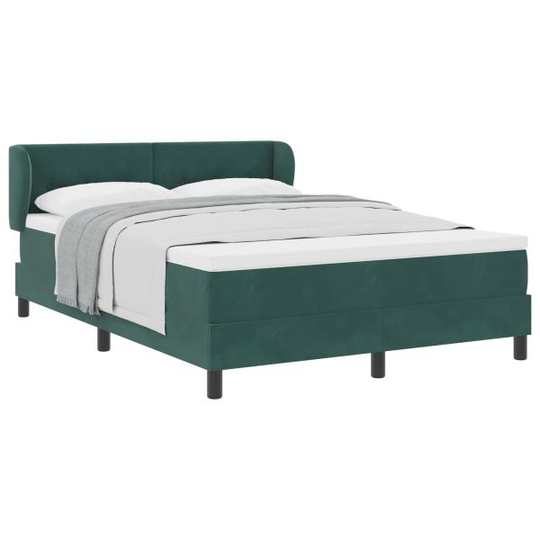 Boxspringbett mit Kopfteil Dunkelgrün 140 x 200 cm Samt