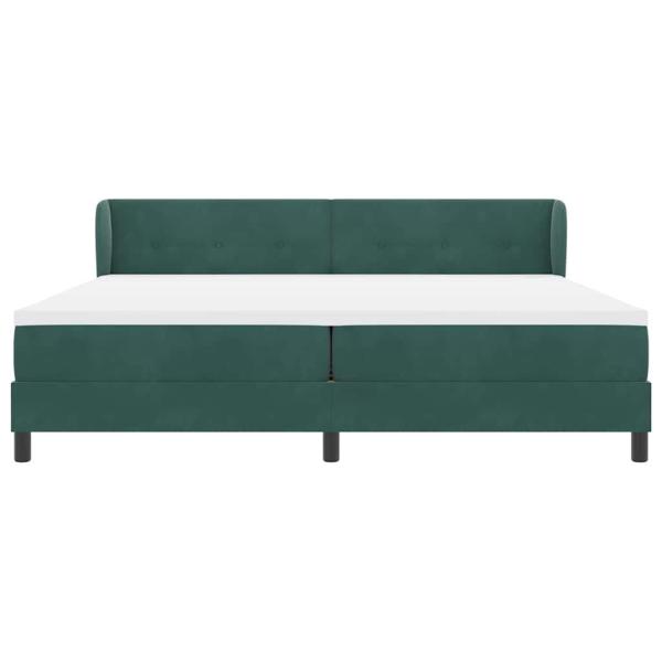 Boxspringbett mit Kopfteil Dunkelgrün 200 x 200 cm Samt