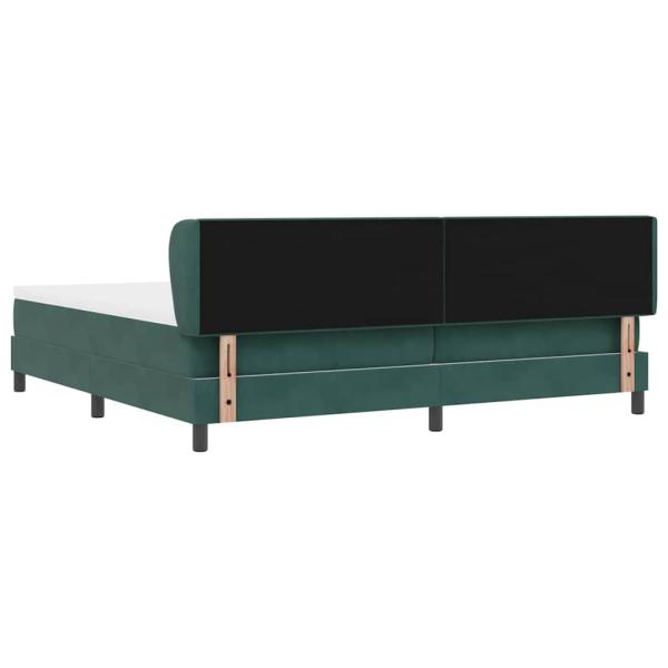 Boxspringbett mit Kopfteil Dunkelgrün 200 x 200 cm Samt