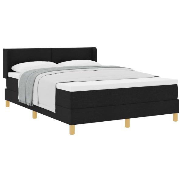 ARDEBO.de - Boxspringbett mit Matratze Schwarz 190 x 140 cm Stoff