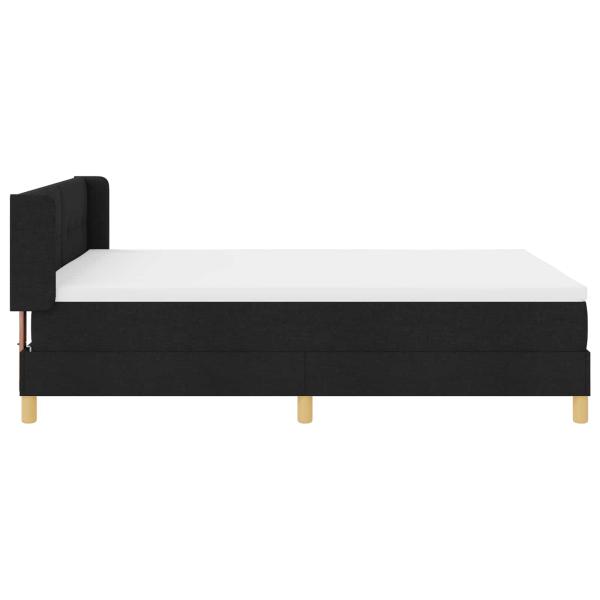 Boxspringbett mit Matratze Schwarz 190 x 140 cm Stoff