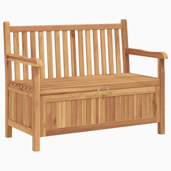 Gartenbank mit Speicher 114 x 60 x 90 cm Massivholz Teak